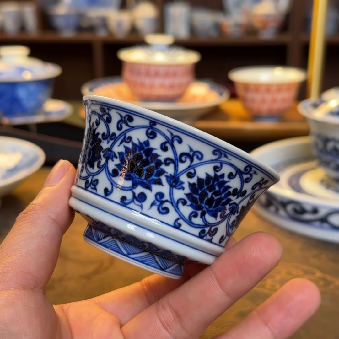 纯手工手绘青花陶瓷茶具