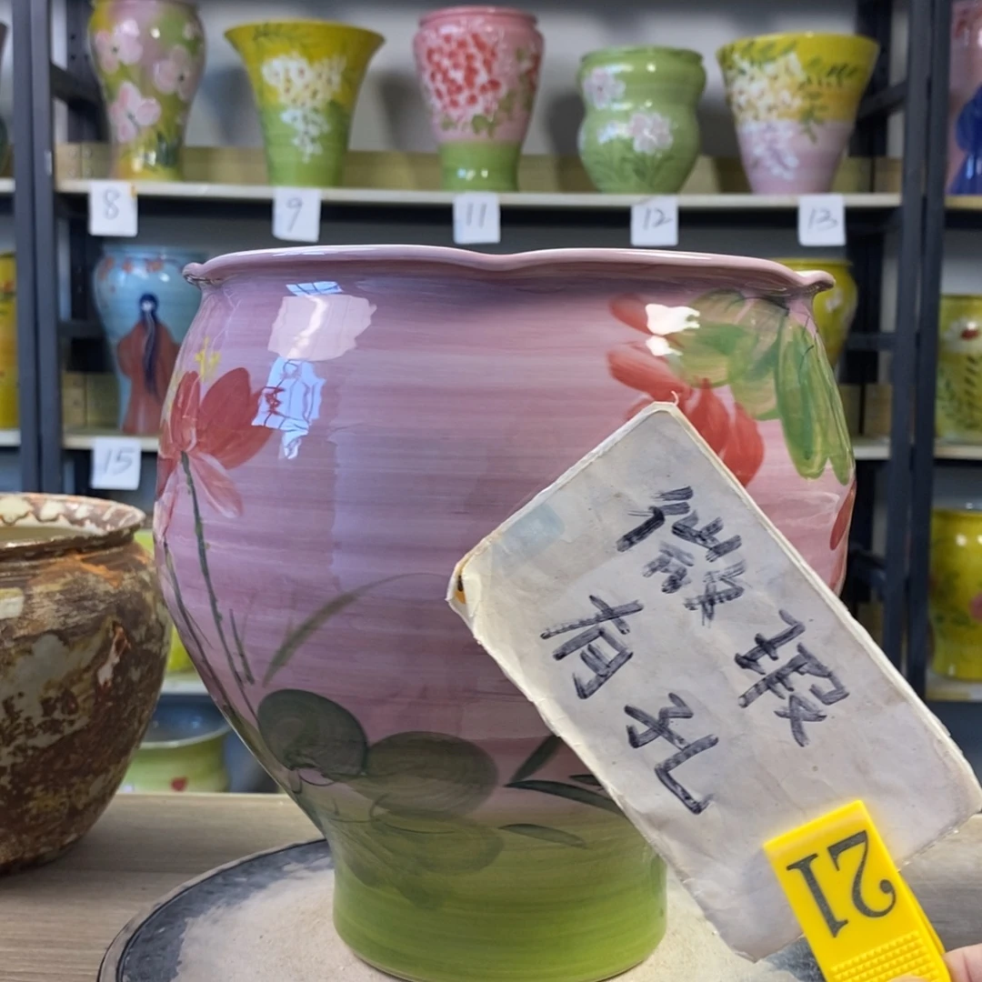 景德镇手工手绘陶瓷花盆