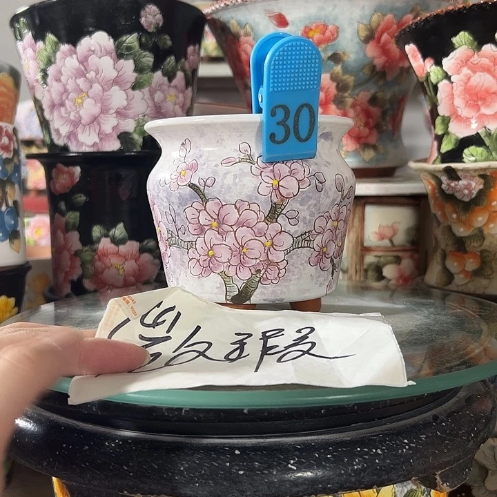 景德镇手绘花盆 满38包邮