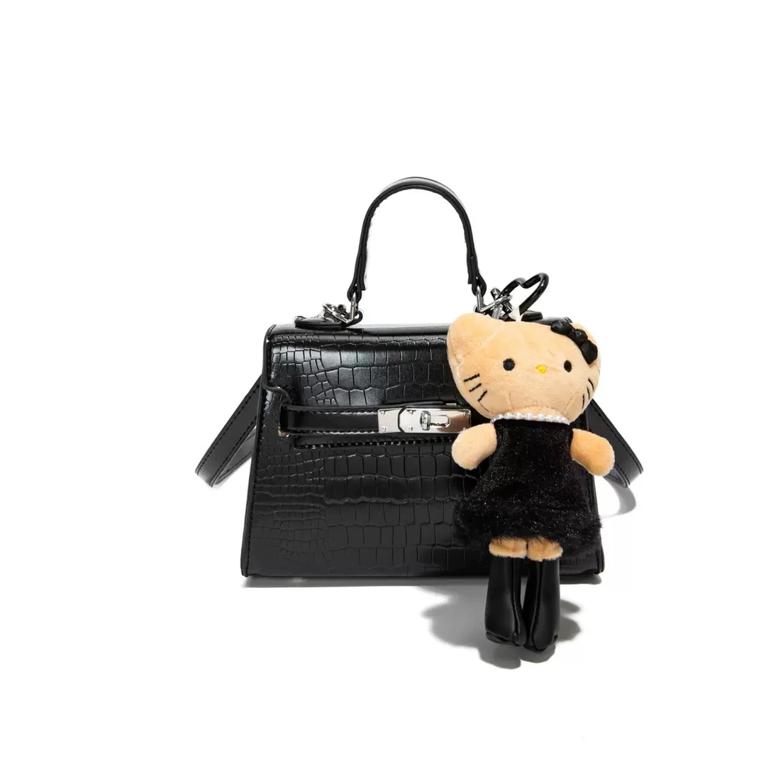 「银角大王」精致中古鳄鱼纹凯莉包小众！手提斜挎单肩小方包手拎包