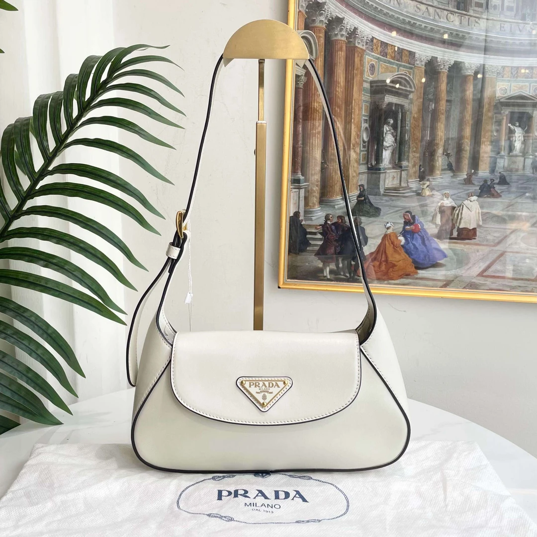 95新 Prada/普拉达 杭御古屋/47560/白色腋下单肩包