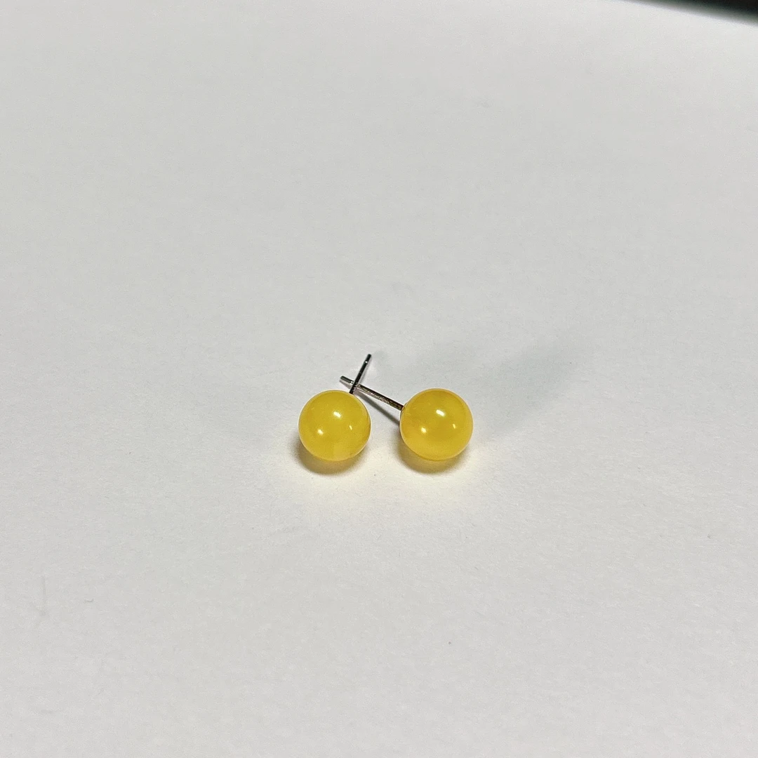 【昕禧·禧栾栉】蜜蜡耳钉