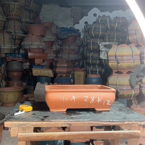 紫砂花盆长方盆一个红色