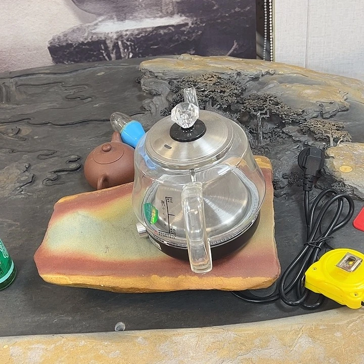 端砚石底座自动上水烧水壶