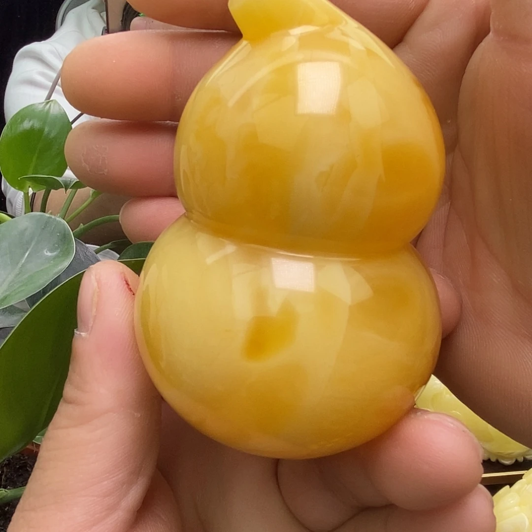 蜜蜡未镶嵌珠宝奇石石膏好了大葫芦