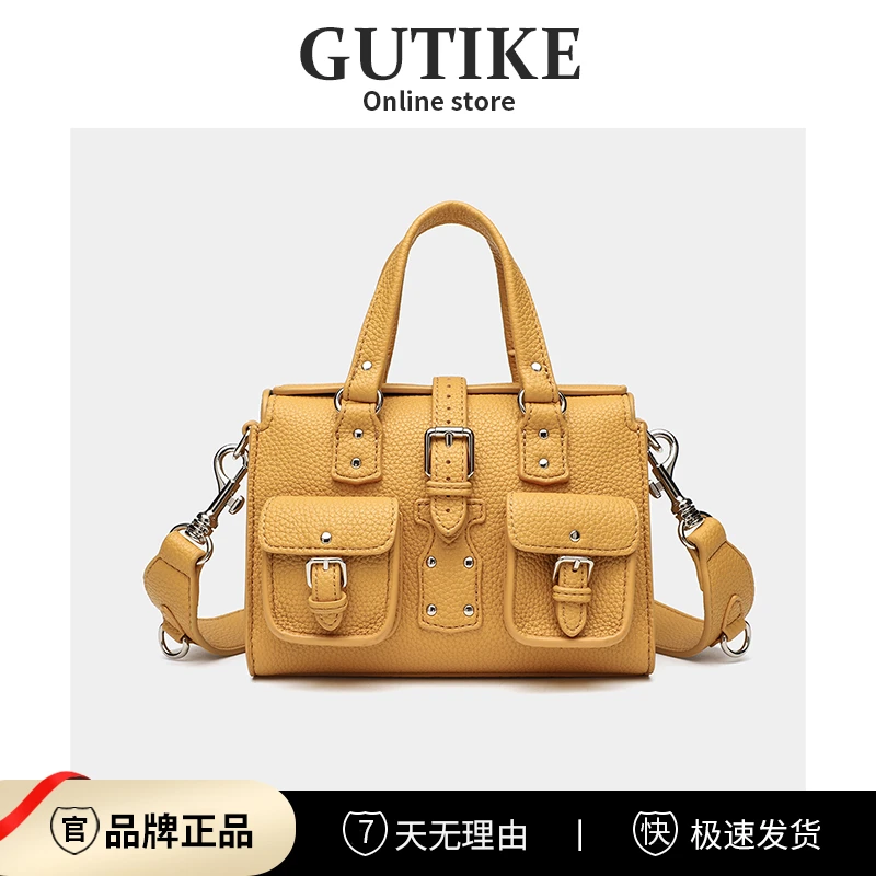 正品软皮直播爆款小鸡黄机车包包女手提包2025新款单肩斜挎托特包