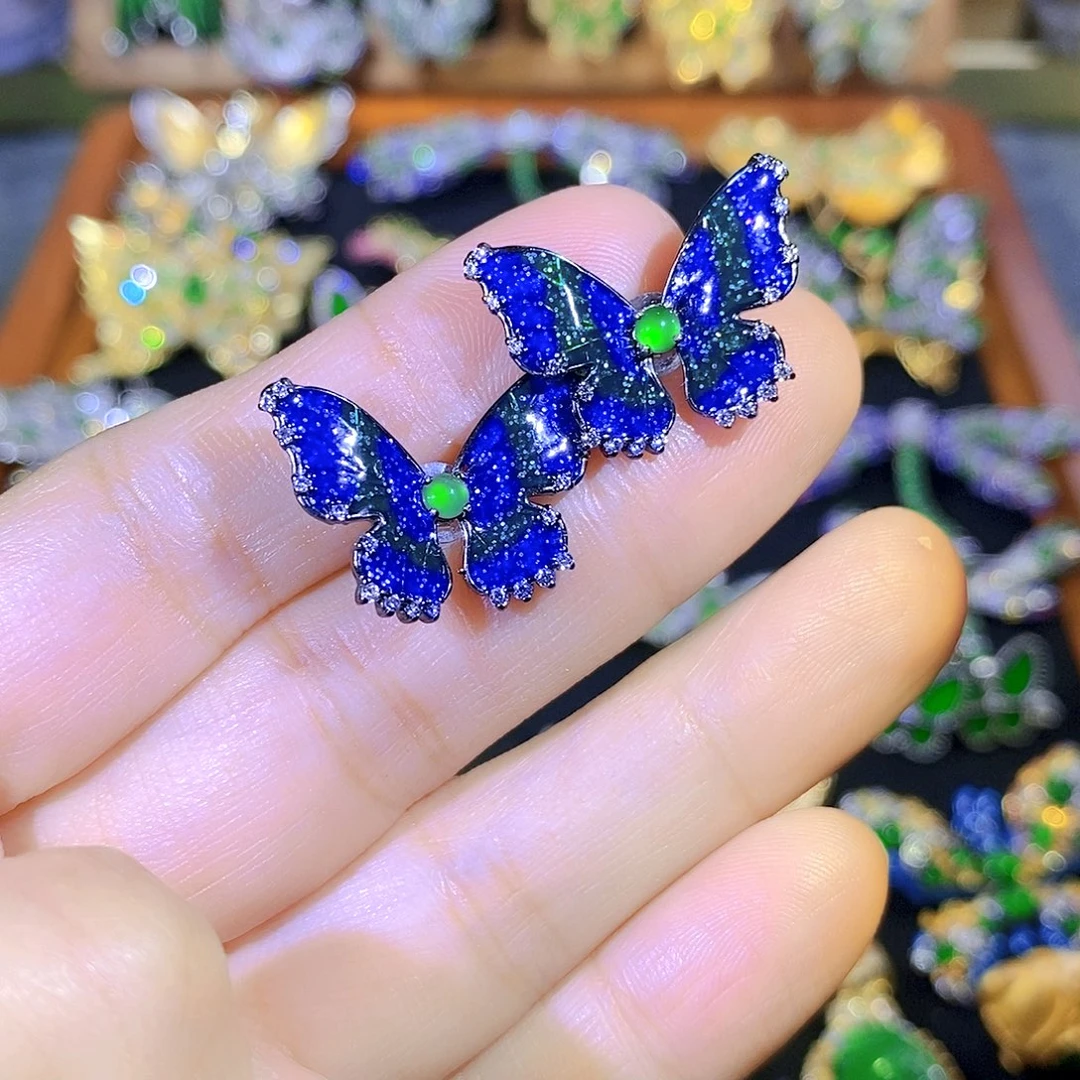 吊坠(不含链)银S925镶嵌翡翠