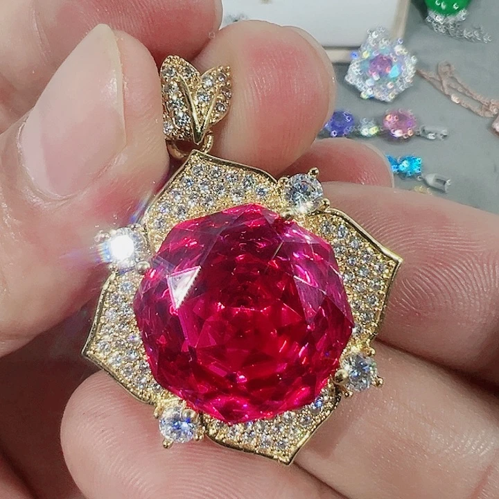 钨金无红宝篮宝满钻镶嵌大宝贝