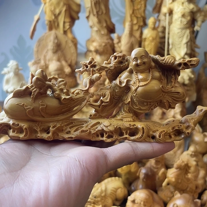 柏木（崖柏）崖柏拉布袋弥勒长14公分