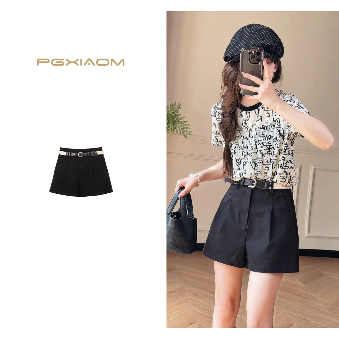 【PGXIAOM】润秀定制 白 炭黑 卡其三色休闲短裤 KZ9996