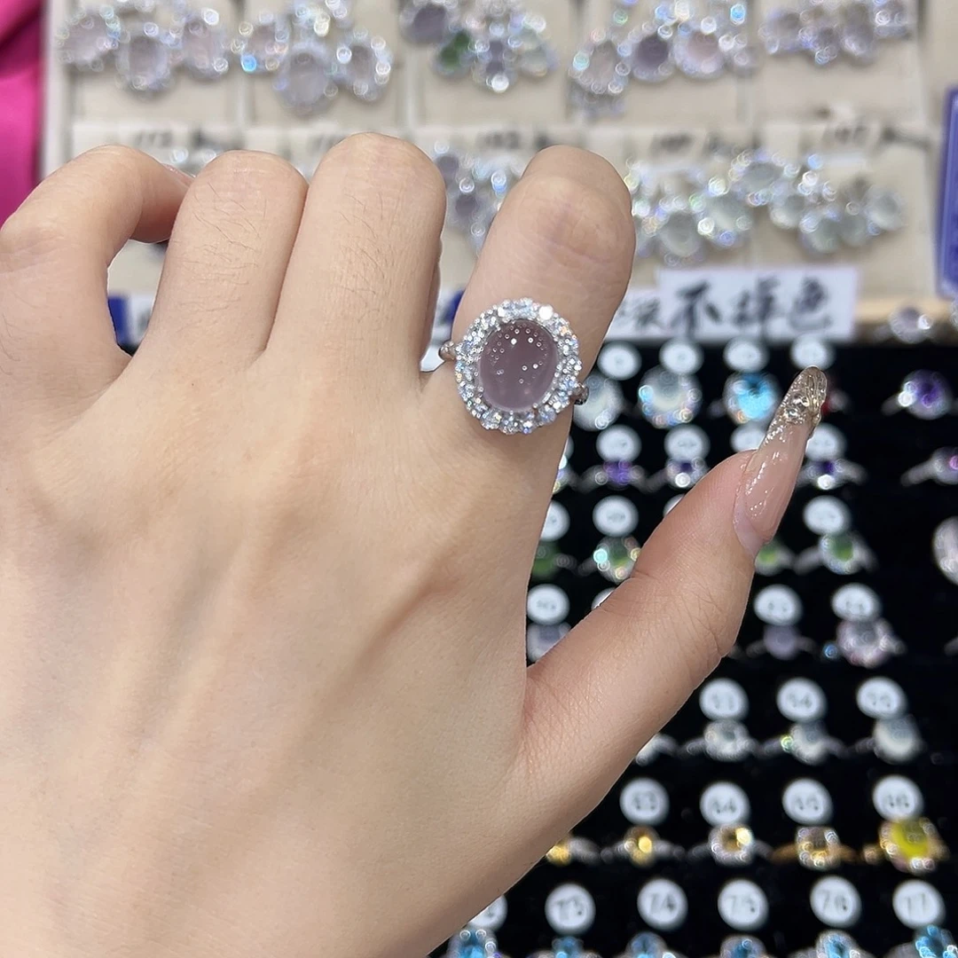 偷***猫戒指萤石银S925镶嵌