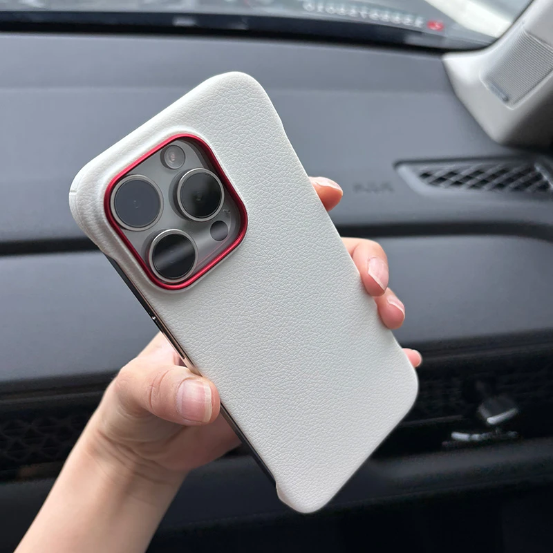 半包皮纹ins适用苹果16pro手机壳超薄无边框iPhone15/14磨砂17潮