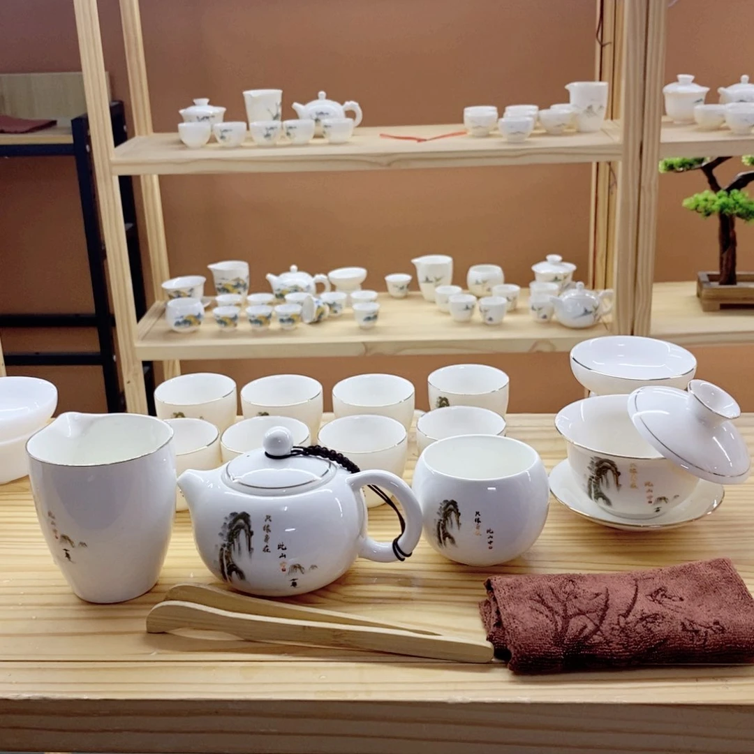 瓷片只缘凤鸣款羊脂玉套装