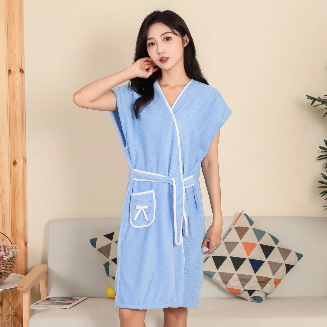 浴巾女浴袍可穿可裹毛巾大人浴裙可穿式高档家用可裹浴巾柔软