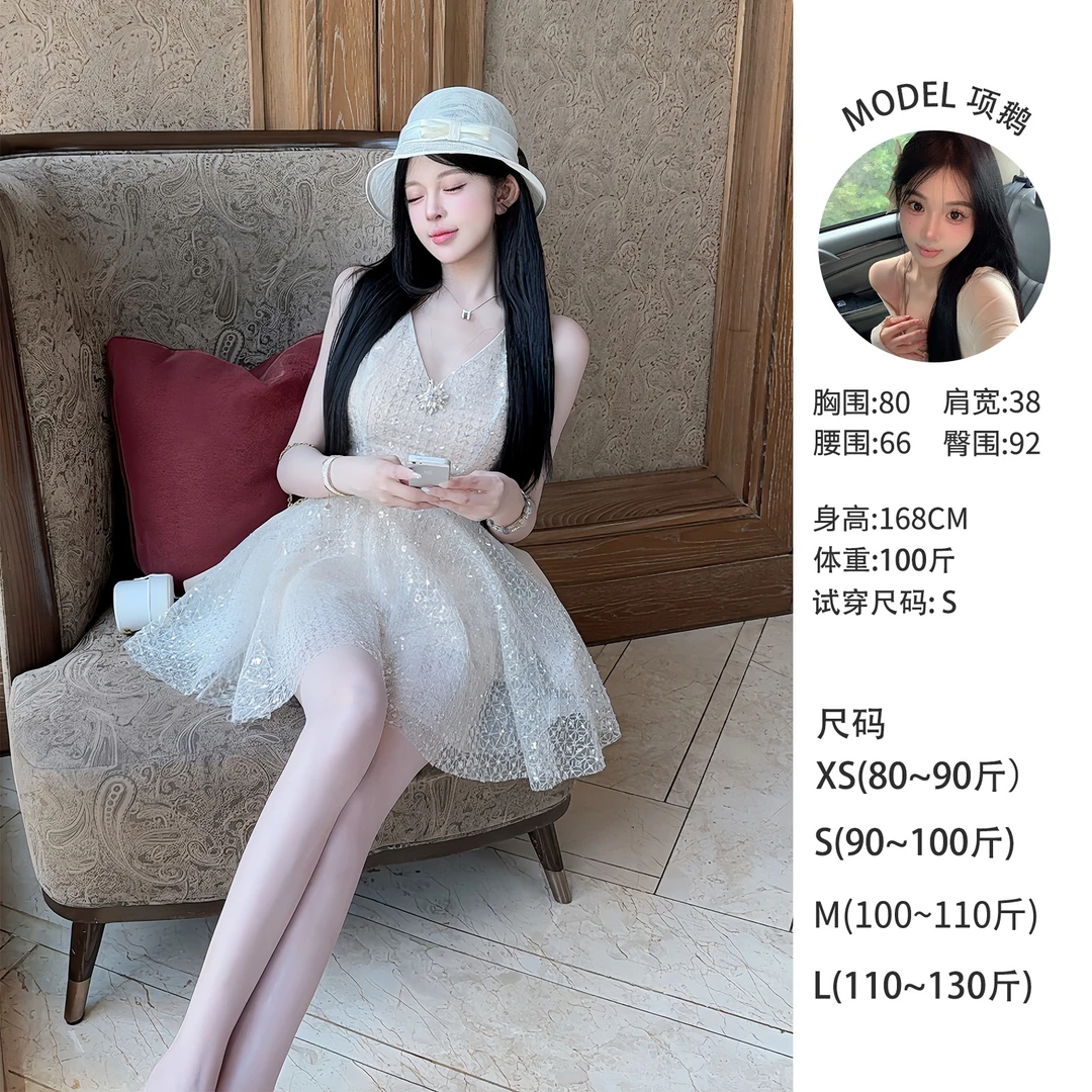 天鹅er 【浪漫贵奢】显瘦气质性感时尚连衣裙E25Q2460