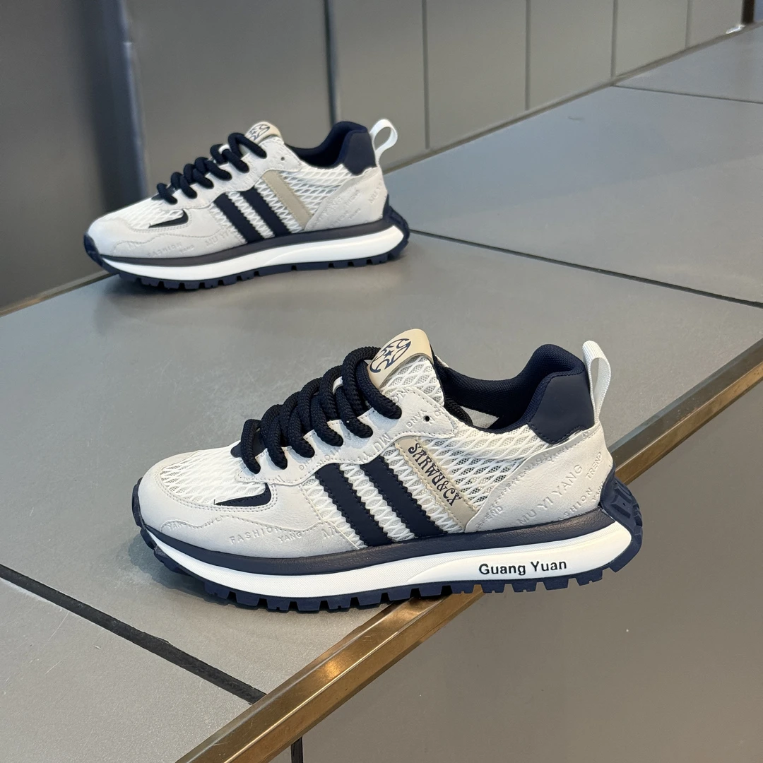 欧洲站韩版厚底增高阿甘鞋2025夏季新款男鞋透气编织网面运动鞋男