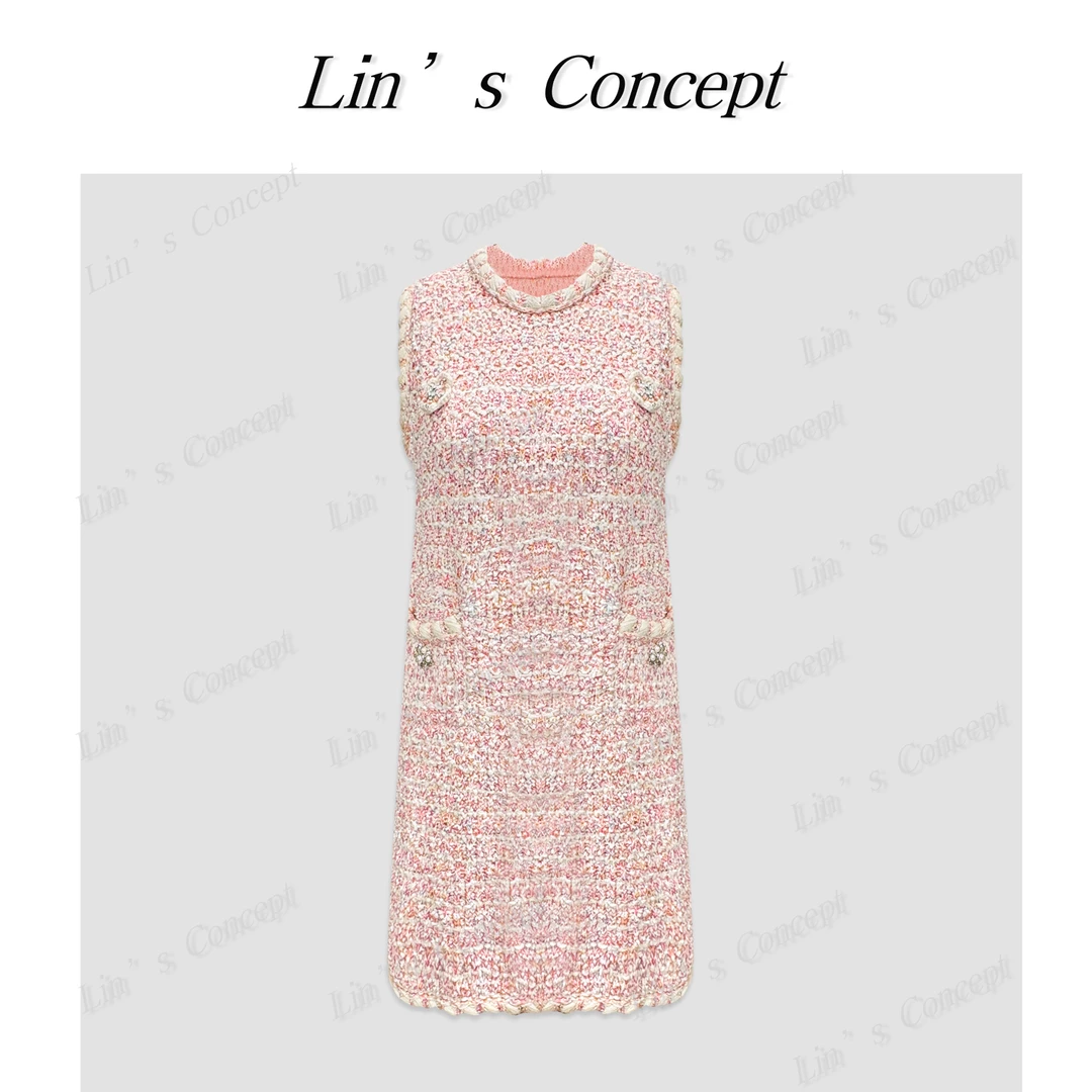 【Lin's concept】极简设计师款香风粗花呢连衣裙 DL2404988