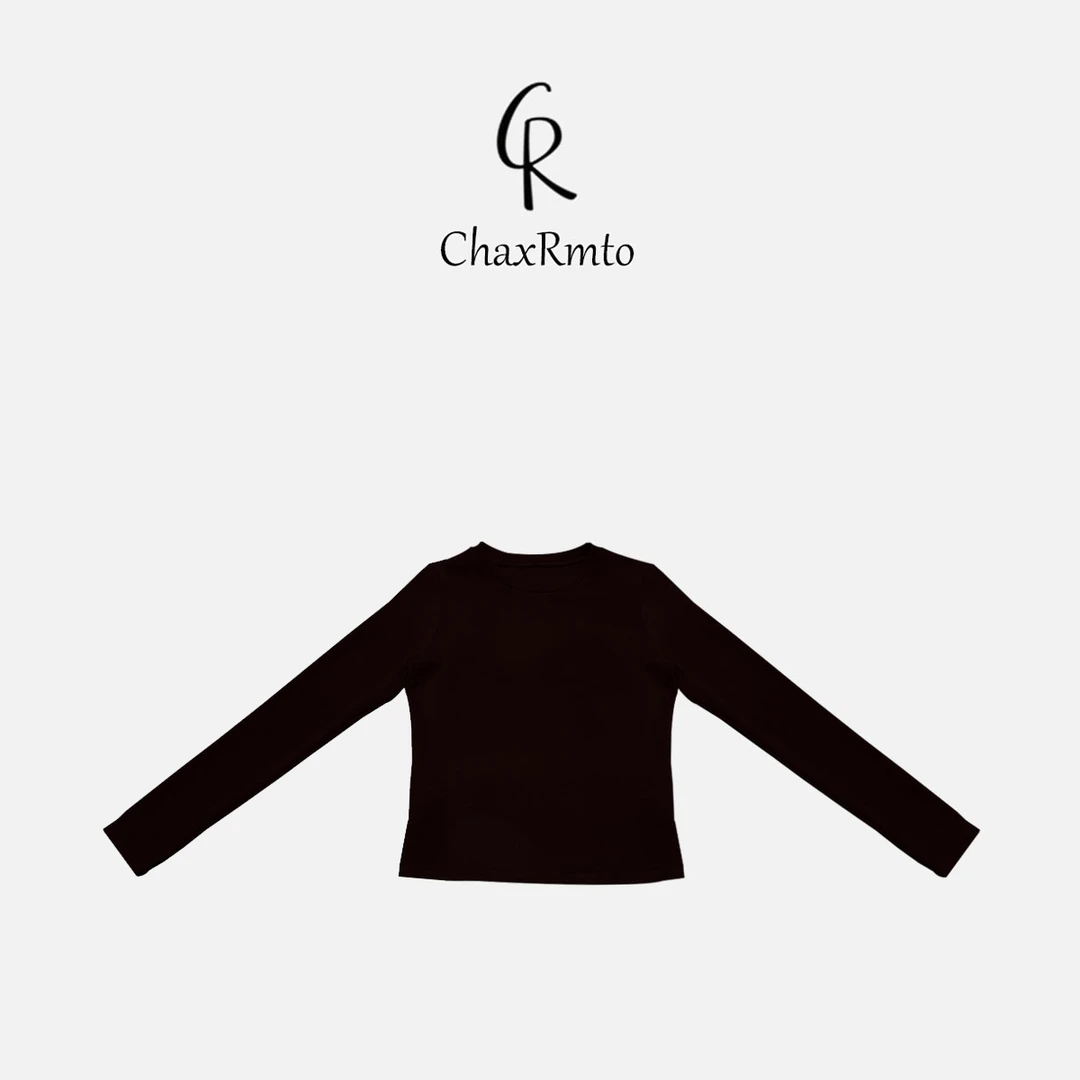 ChaxRmto 早春圆领纯色打底衫通勤柔软舒适长袖T恤 斯斯SC1C2889