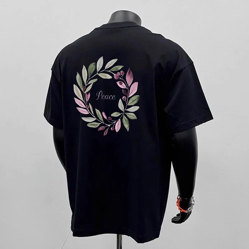 海外订单尾货~剪标撤回外贸重磅纯棉潮牌个性印花短袖T恤男女同款