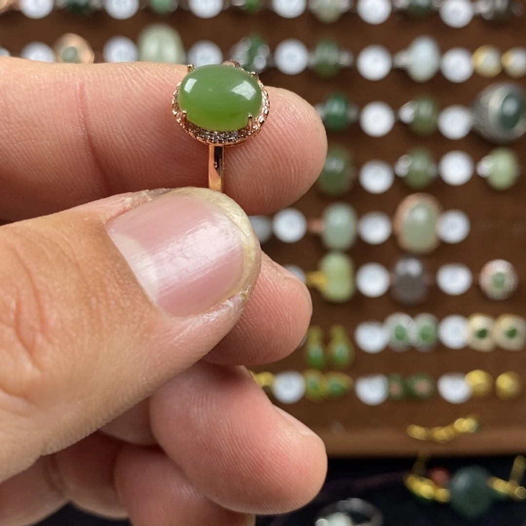 和田玉（碧玉）戒指合金