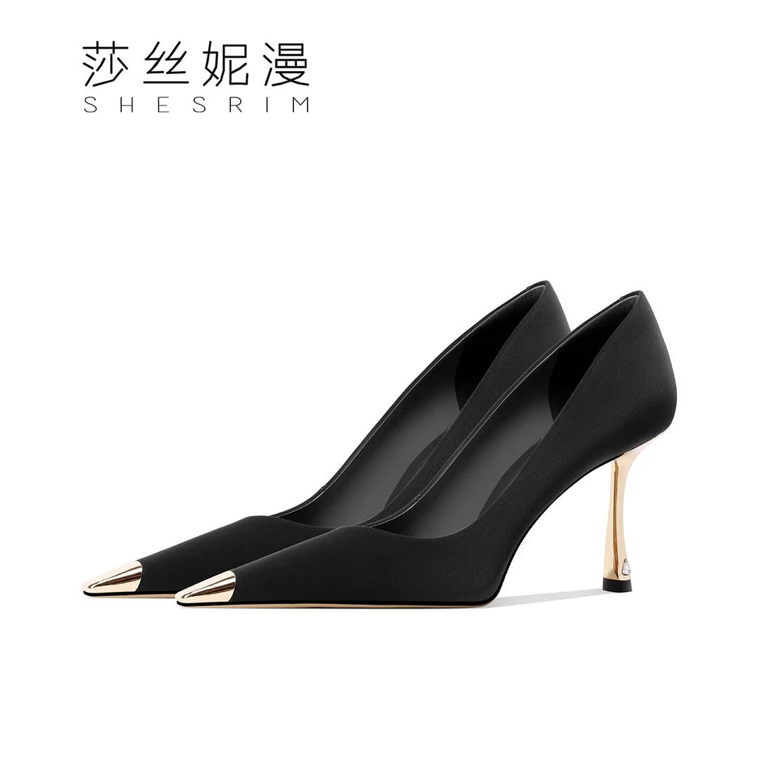 110-时尚百搭气质尖头细跟2025新款女士浅口单鞋性感简约细高跟