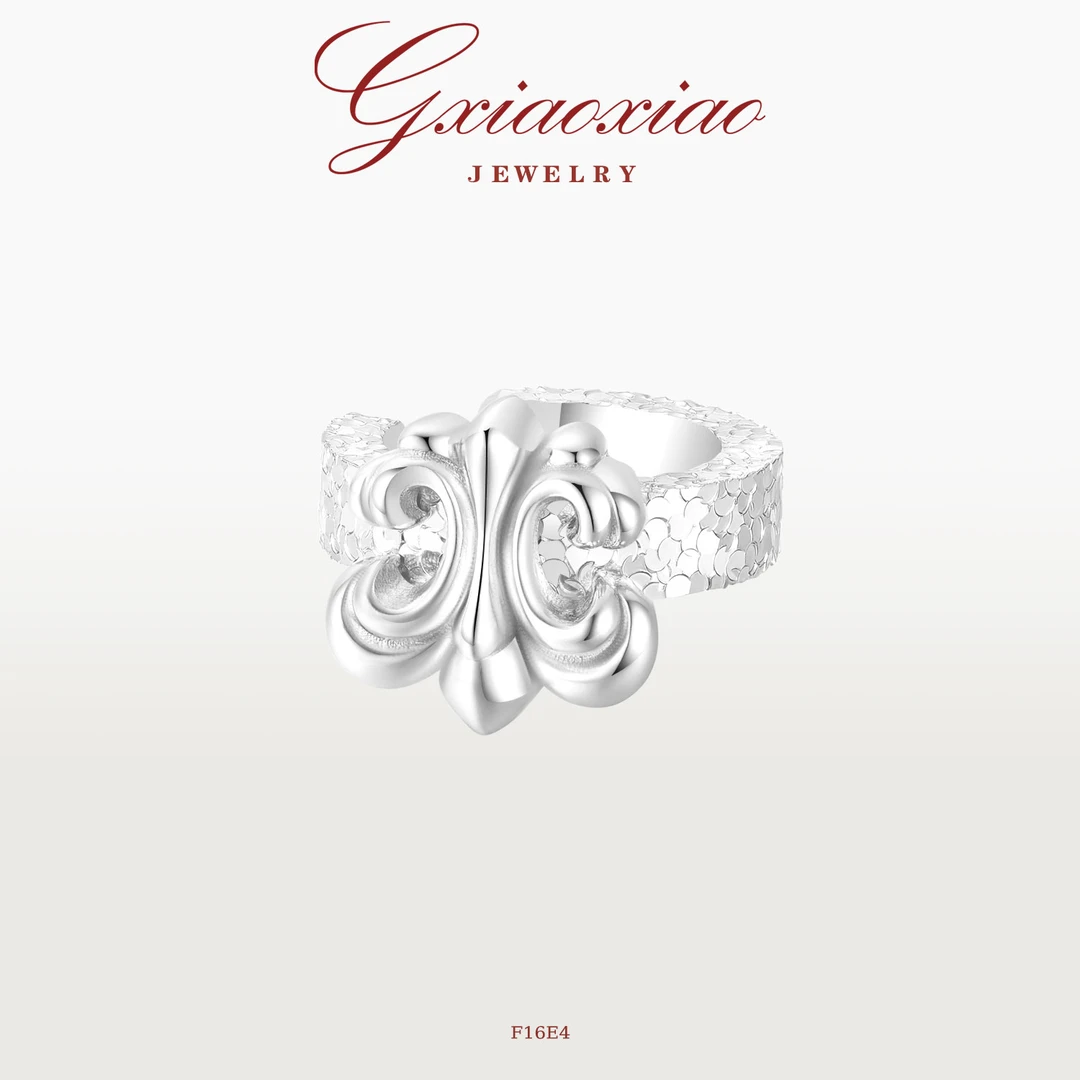 G XIAOXIAO 铜合金耳饰 【碎冰冰鸢尾花】中式碎闪耳夹 F16E4 F16E5