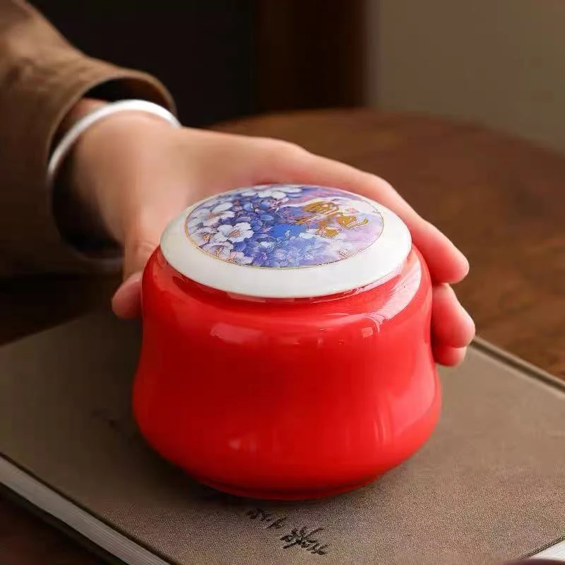 精致陶瓷茶叶罐便携高级密封罐空罐小号精品高档储存罐国TJ094