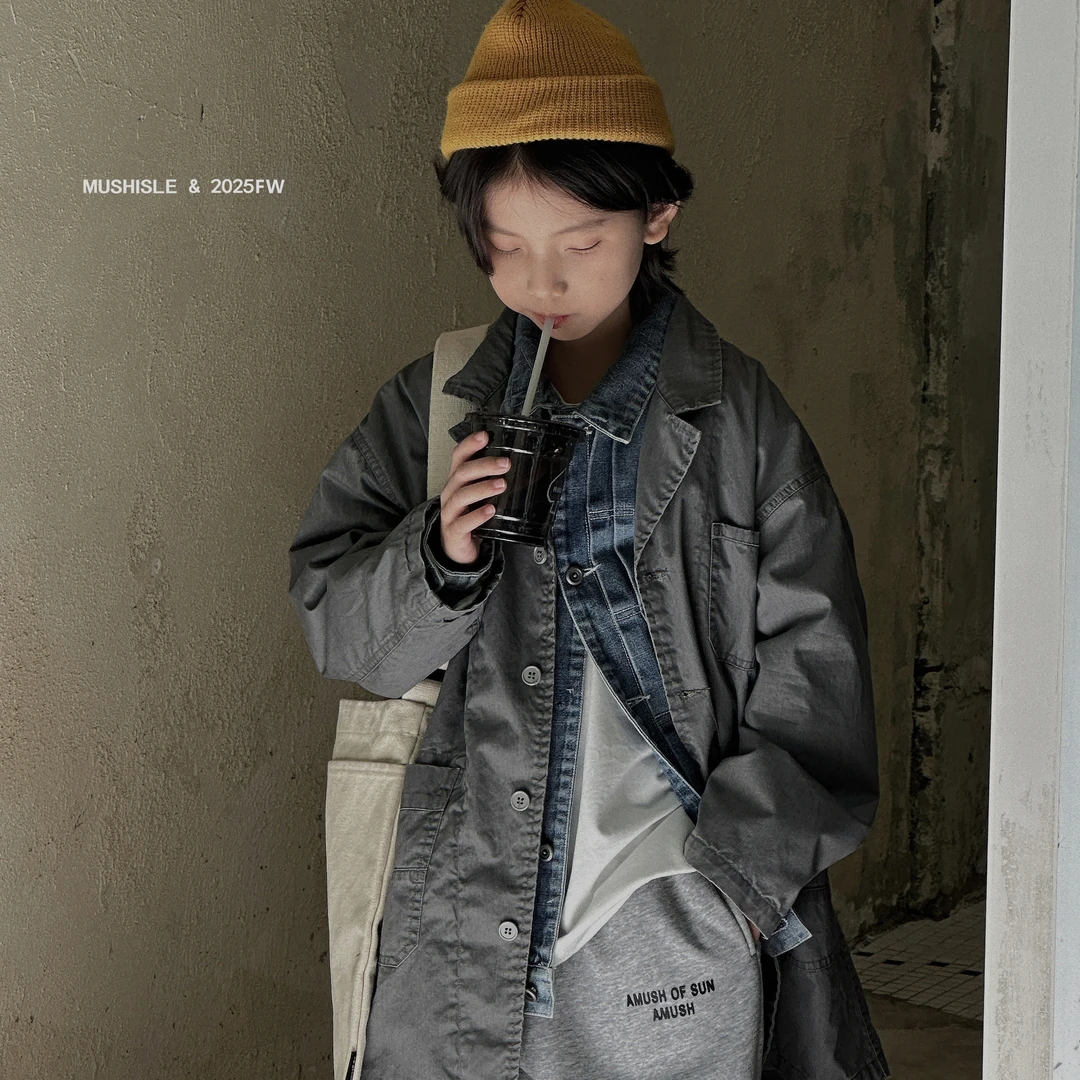 【MUSHISLE】阿又秋季童装儿童男中大童高街重工潮风衣外套85052Q