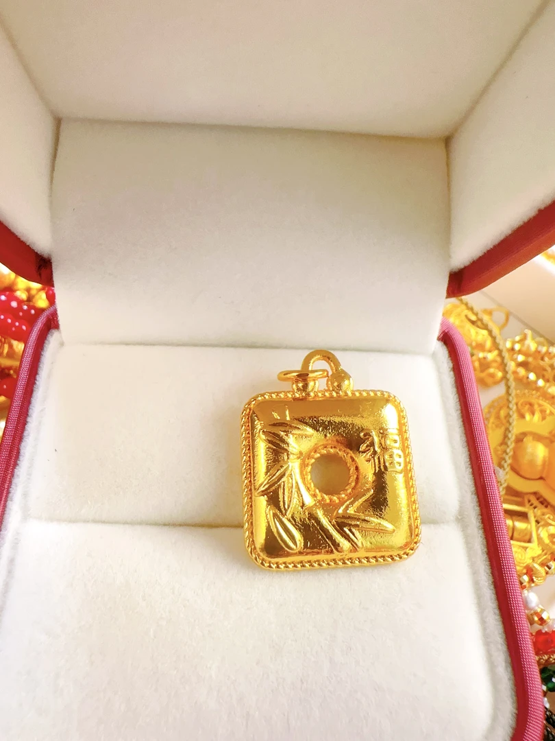 古法精工双面竹节福牌龙鳞平安扣60148