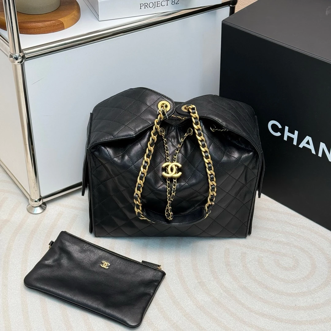 95新 Chanel/香奈儿 Chanel 黑金 鱼子酱牛 25bag中号/616424993