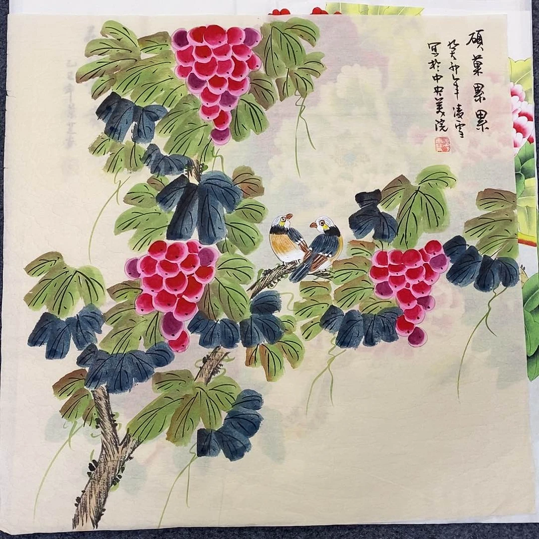 国画尺寸68✖️68手绘斗方画