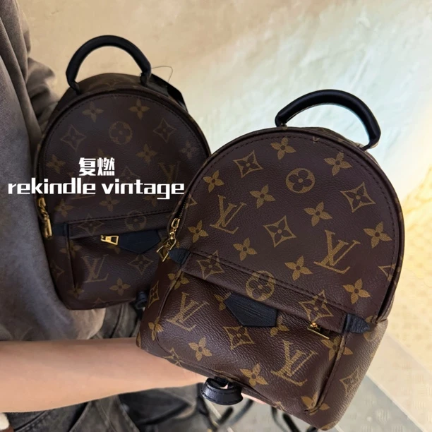 95新 LouisVuitton/路易威登 复燃精选/老花mini双肩包无原肩带