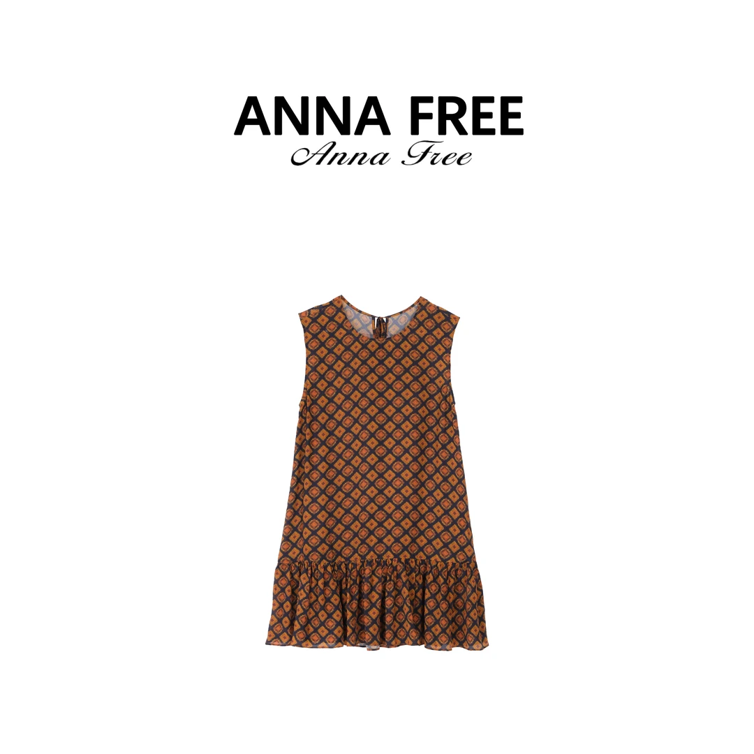 ANNA FREE 轻奢简约无袖提花连衣裙ZCL25526