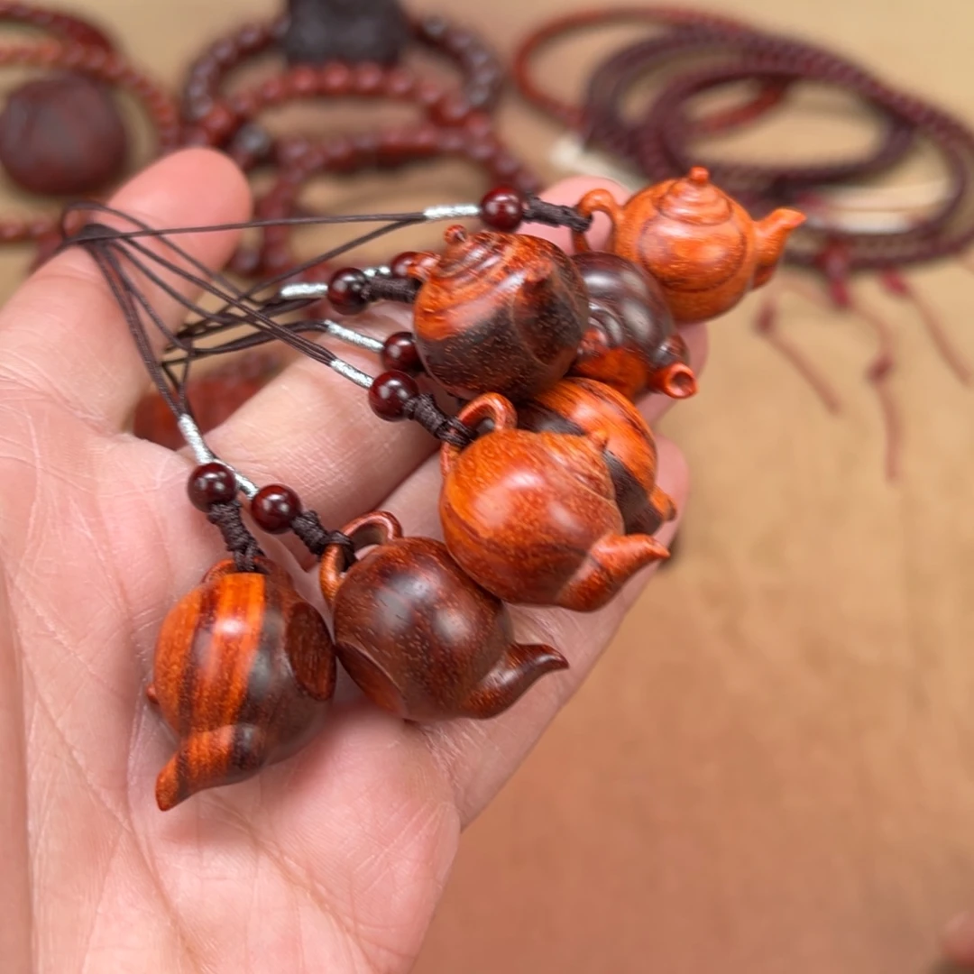 檀香紫檀（小叶紫檀）把件小号把把壶，30.8