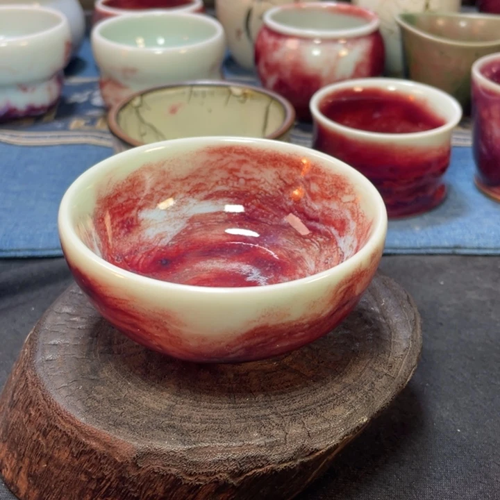 摆件钧瓷玉石釉斗笠碗