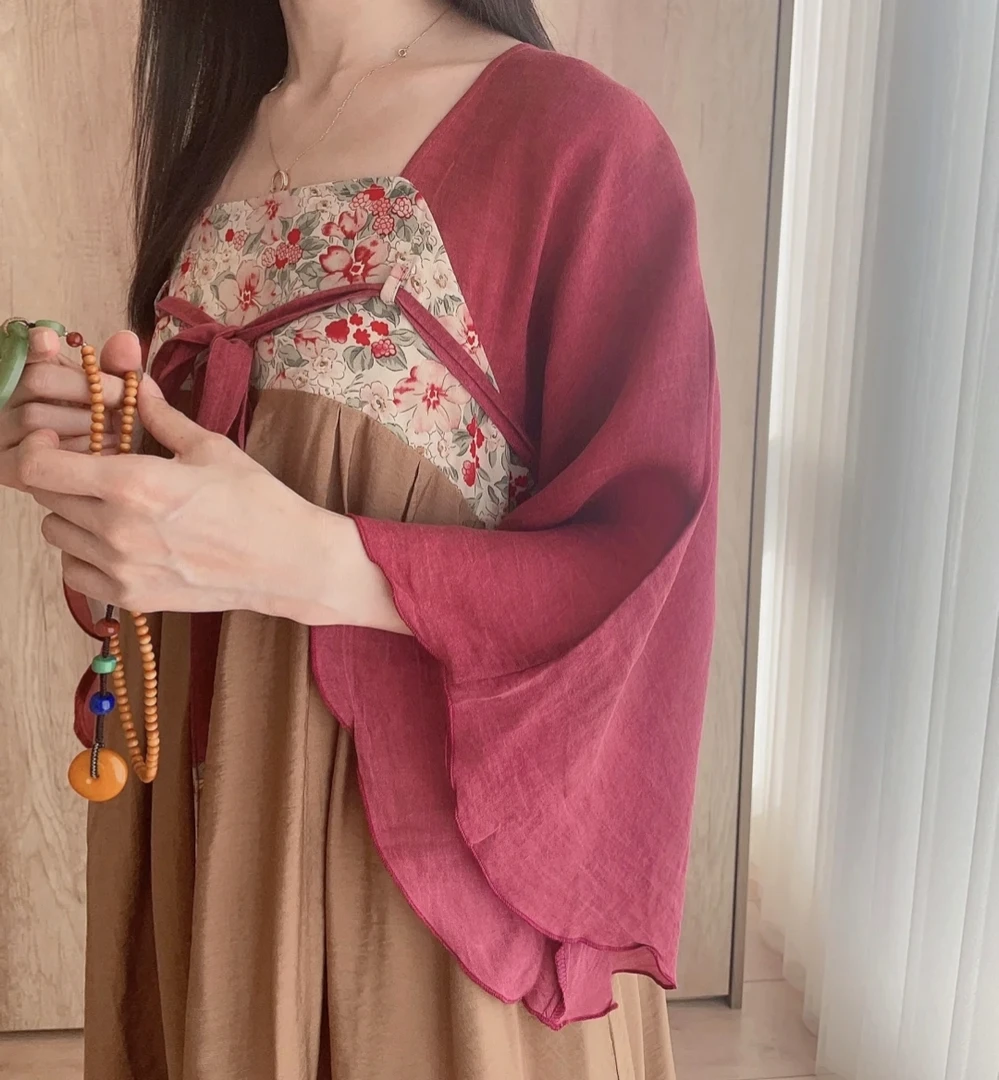 【H】系列 2025夏季款八分袖薄款古风亲肤透气亲肤仙女裙宽松家居服