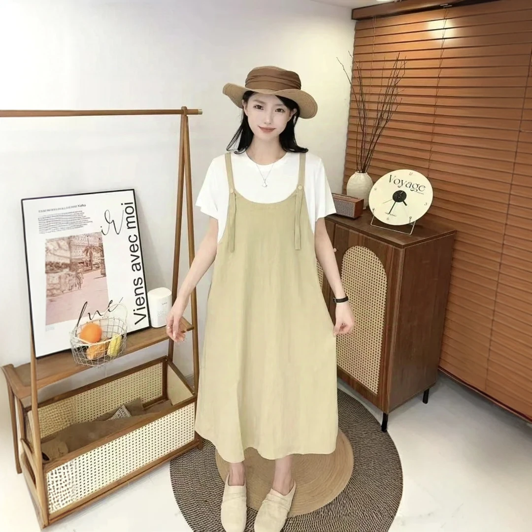 【实体店品质】孕妇装韩版时尚宽松显瘦拼接假两件连衣裙