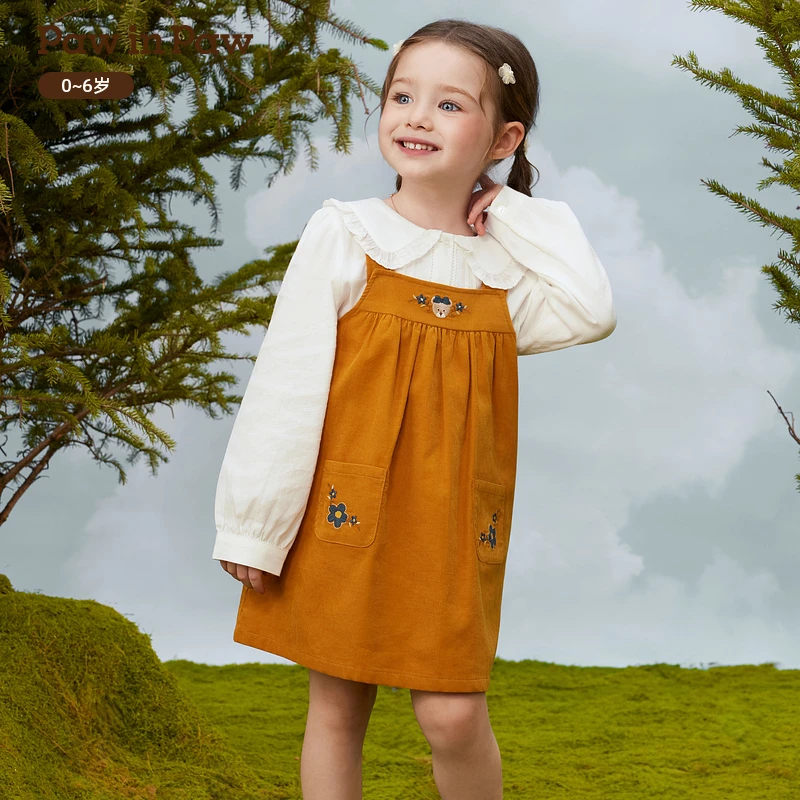 PawinPaw25年秋季女宝直筒背带连衣裙甜美舒适PCOWF4885E【流光风】