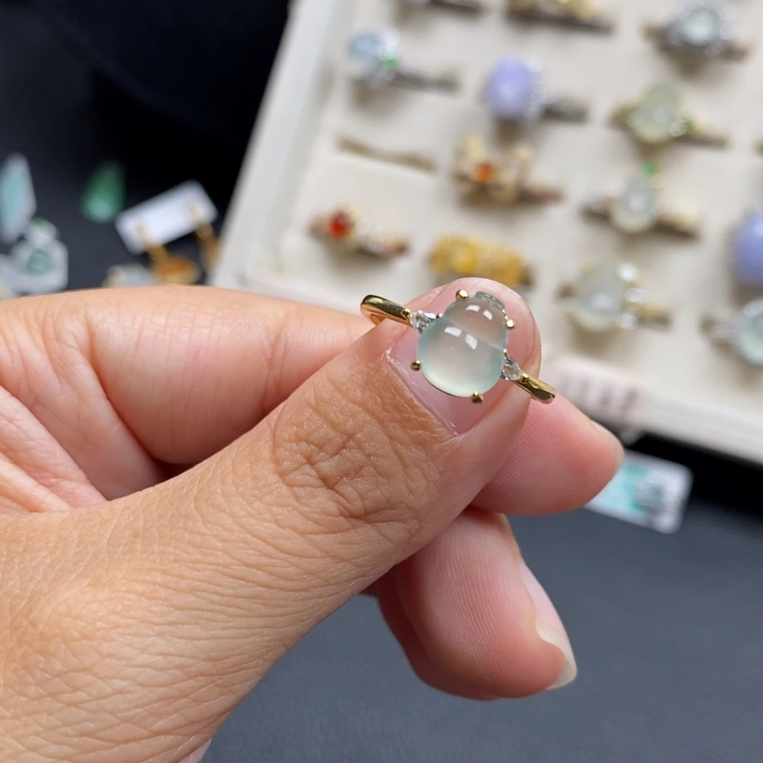 翡翠银S925镶嵌戒指