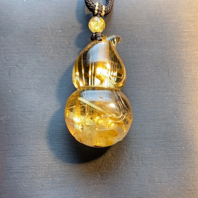 【闪购商品】水晶颈饰未镶嵌天然钛晶葫芦吊坠