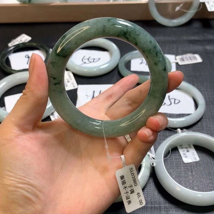 未镶嵌手镯翡翠莲**余天然缅甸翡翠