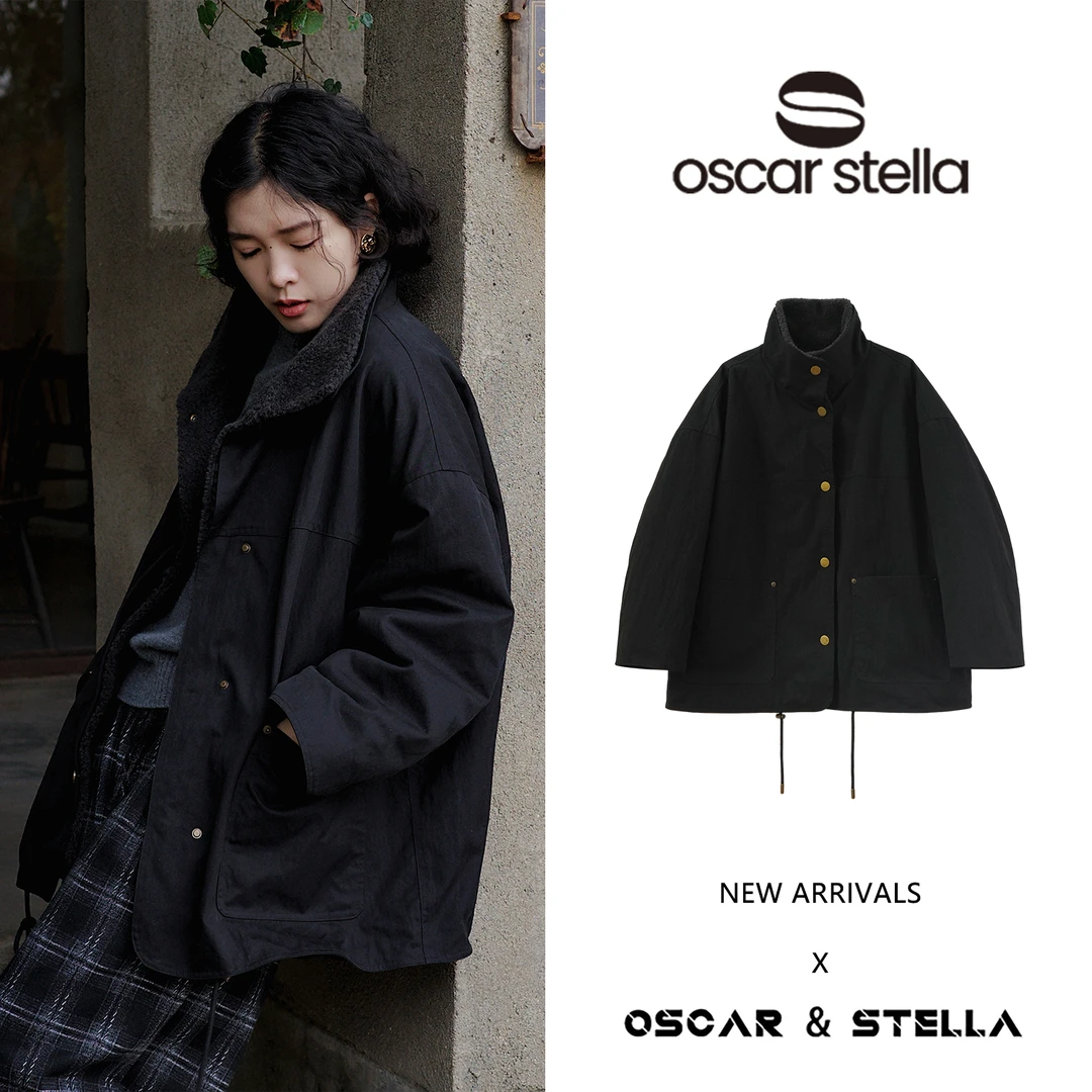 OSCAR&STELLA【迷迭香】秋冬时尚宽松真两件套羊毛派克服41-2516