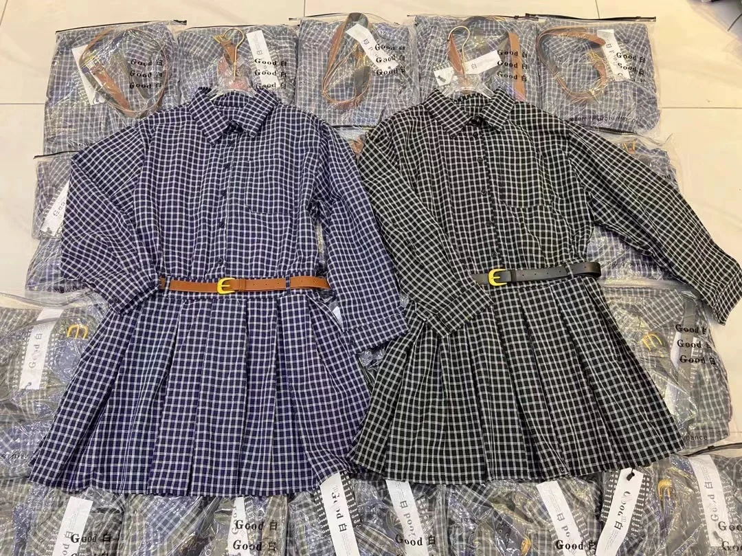 Pang✖️特体大码复古格子裙韩版百搭显瘦格子衬衫连衣裙3001