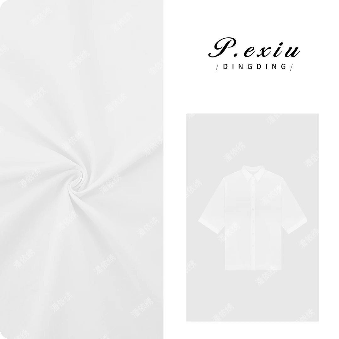 PanYiXiu/潘依绣100%棉极简风纯色短袖翻领衬衫 W-62801