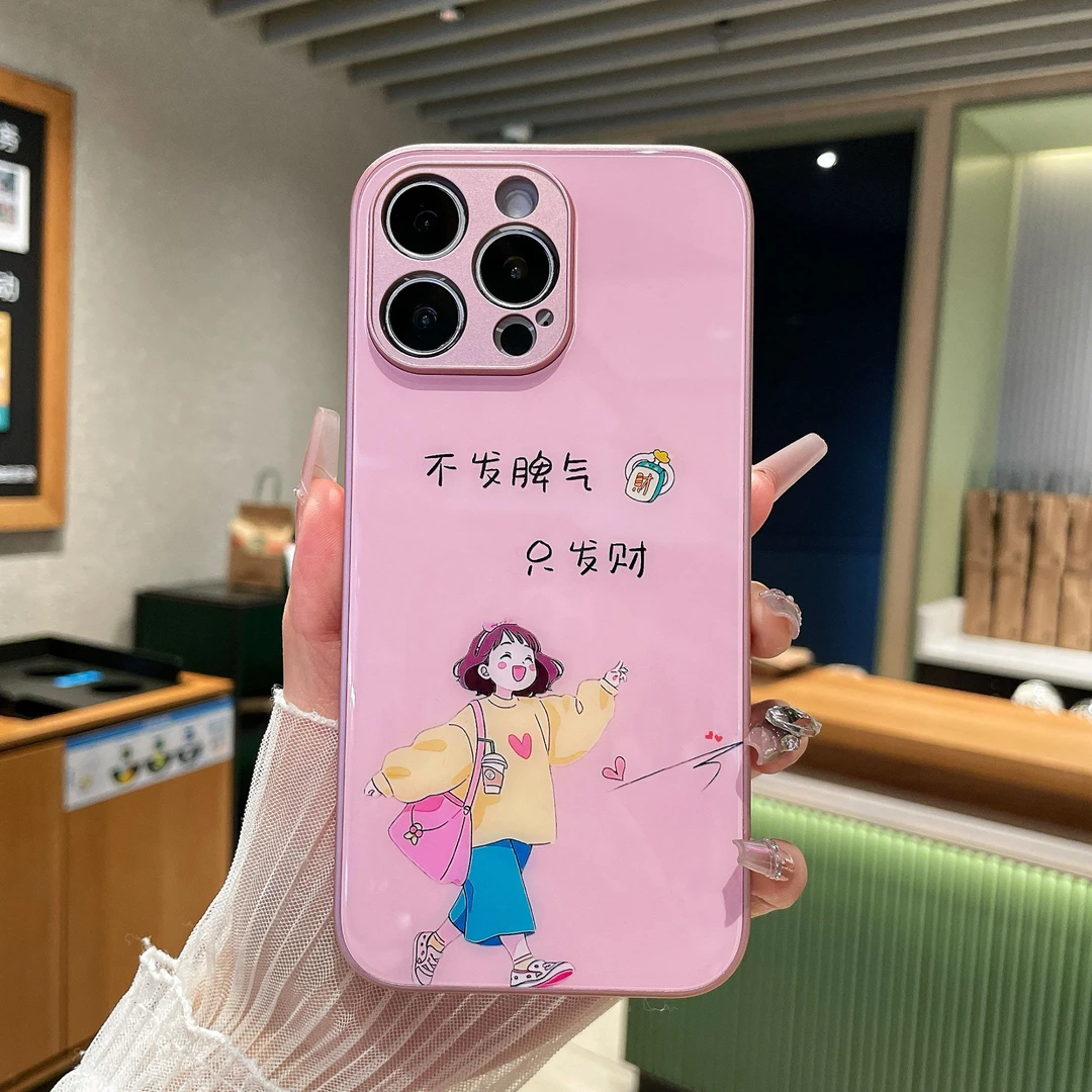 新款不发脾气金属漆玻璃适用苹果华为荣耀小米OPPOvivo手机壳防摔