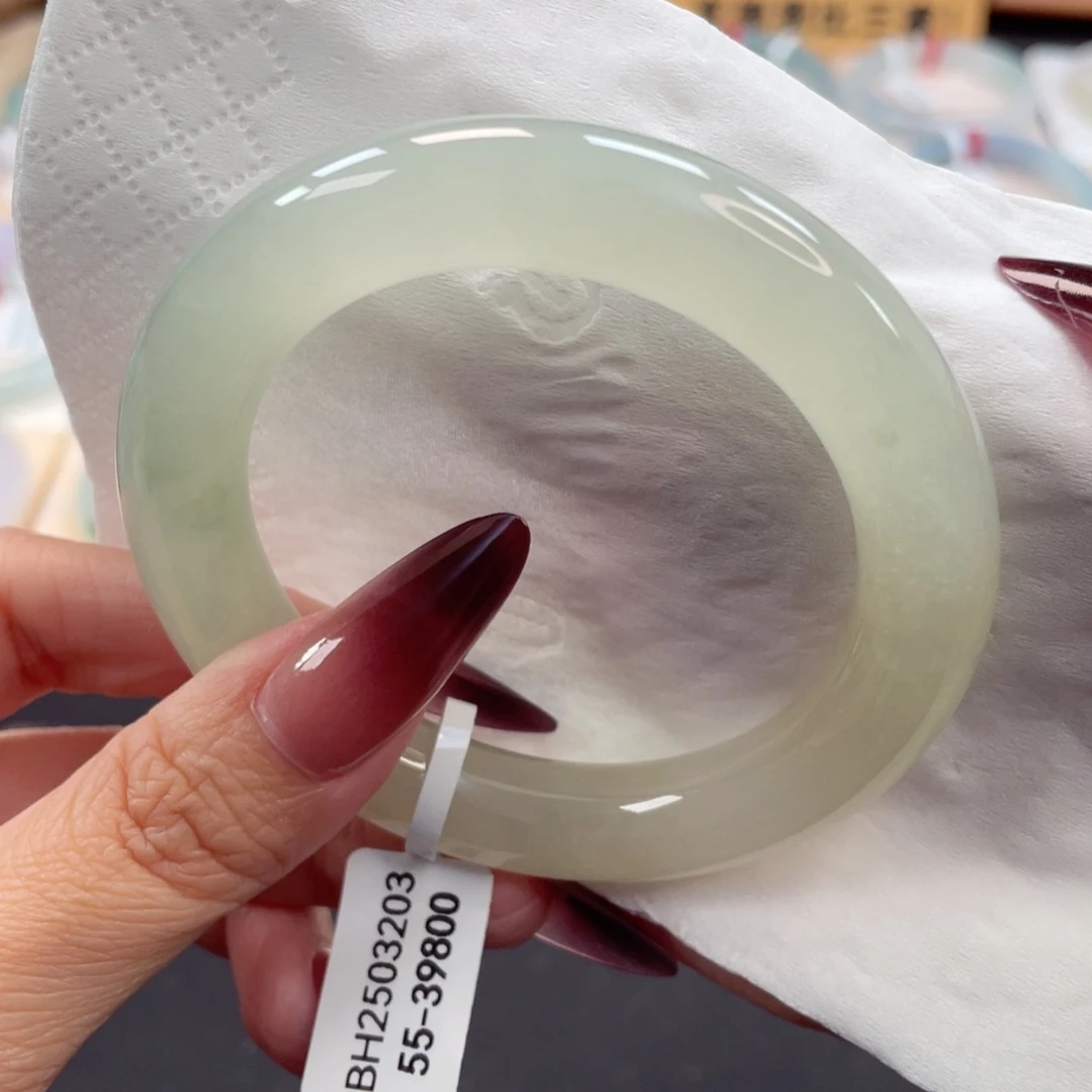 未镶嵌手镯翡翠49号55正冰通透冰糖雪梨胖圆