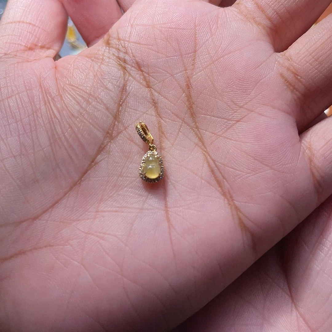 吊坠(不含链)18K金镶嵌翡翠