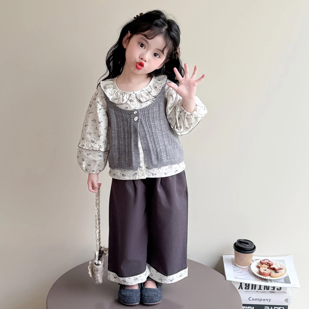 女童秋装套装2025新款儿童春秋装网红洋气女宝宝秋季休闲三件套潮