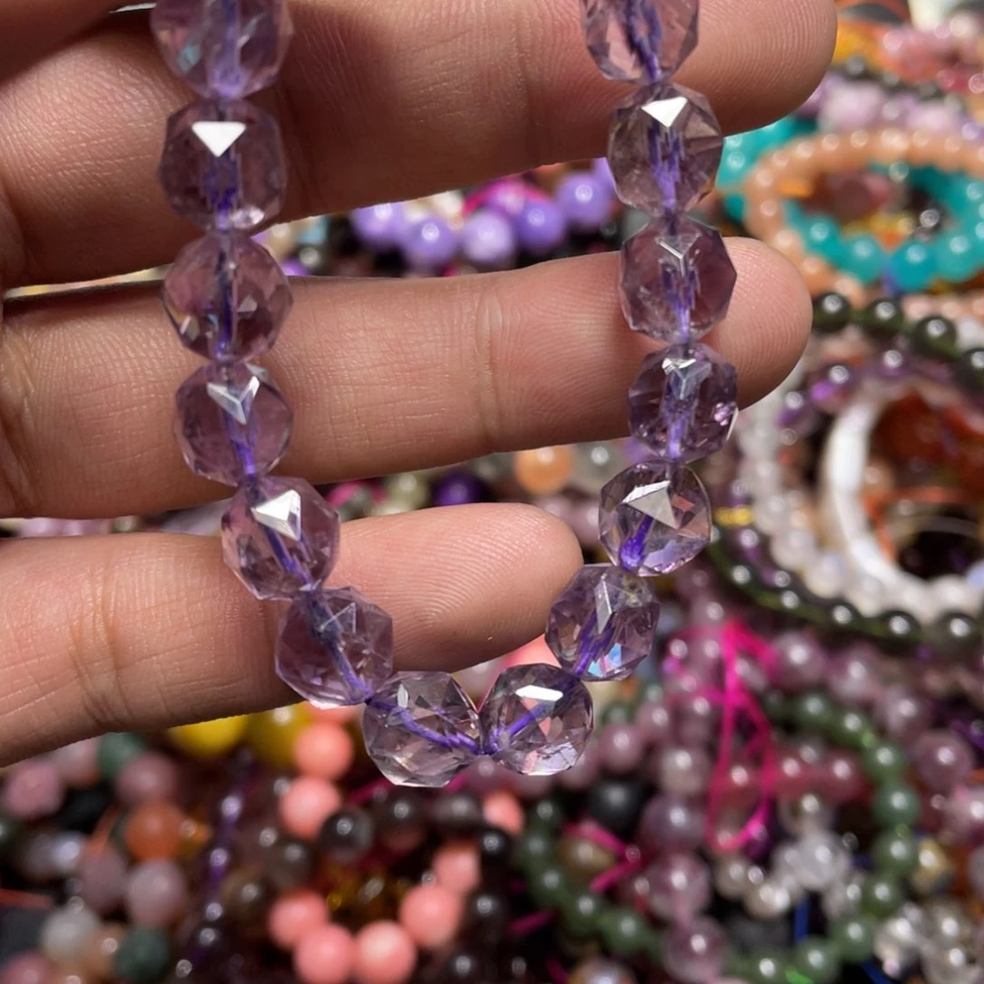 紫晶颈饰银S800镀金镶嵌