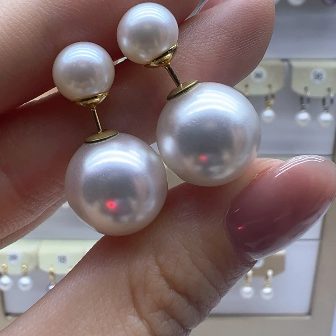 银S925镶嵌淡水珍珠耳饰